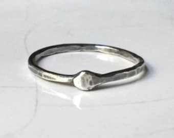 Ouroboros ring, sterling silver ring, stacking ring, thumb or pinkie, gender neutral, KREIS collection.