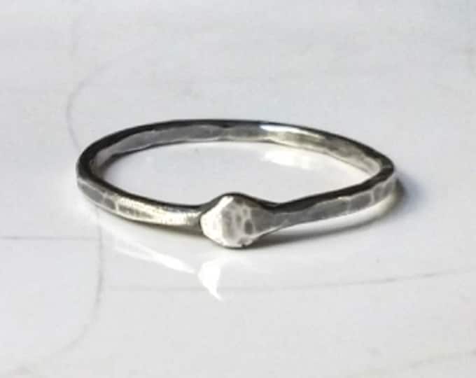 Ouroboros ring in sterling silver ring, a stacking ring for finger, thumb or pinkie, and gender neutral for all.