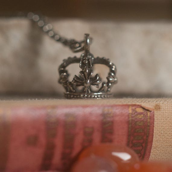 Sterling silver crown charm pendant necklace, a witchy gift and amulet for personal power and sovereignty