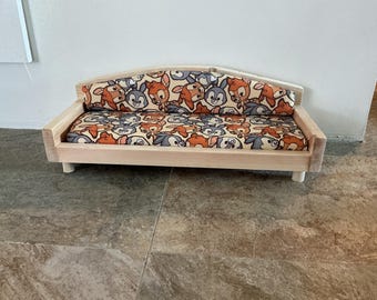 Handmade rabbit small  animal couch, Thumper and Bambi theme TV