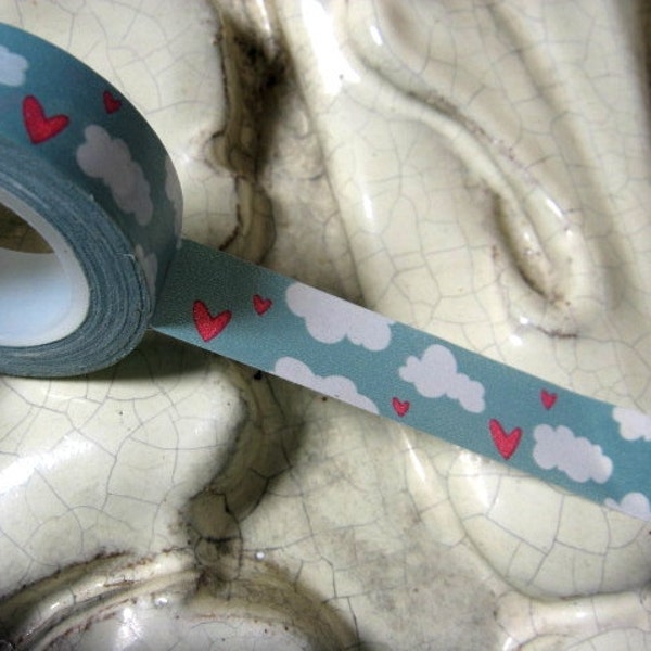 Clouds & Hearts Washi Tape, Japanese Paper Rice Tape