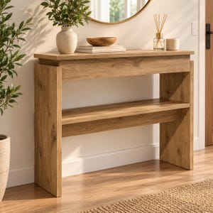 Consolle in legno – Consolle moderna per ingresso, tavolino d'ingresso compatto con vano contenitore, consolle per soggiorno e corridoio