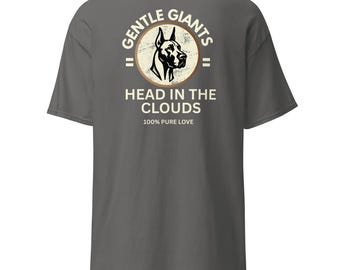 Dane Dog Lover Tee, Minimalist Back Print, Comfortable Cotton Blend