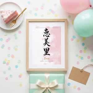 Anpassad japansk kalligrafinamnkonst, Kanji-betydelse (digital nedladdning)