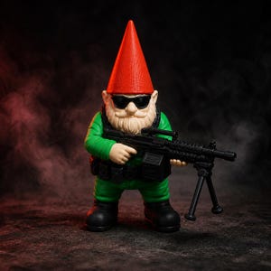 Liberty Reaper Tactical Gnome STL 3MF, Machine Gun Gnome 3D Print File, Four Color Snapmaker U1 Model