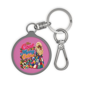 Court of Many Colors Keyring | Rainbow Patchwork Lady Illustration