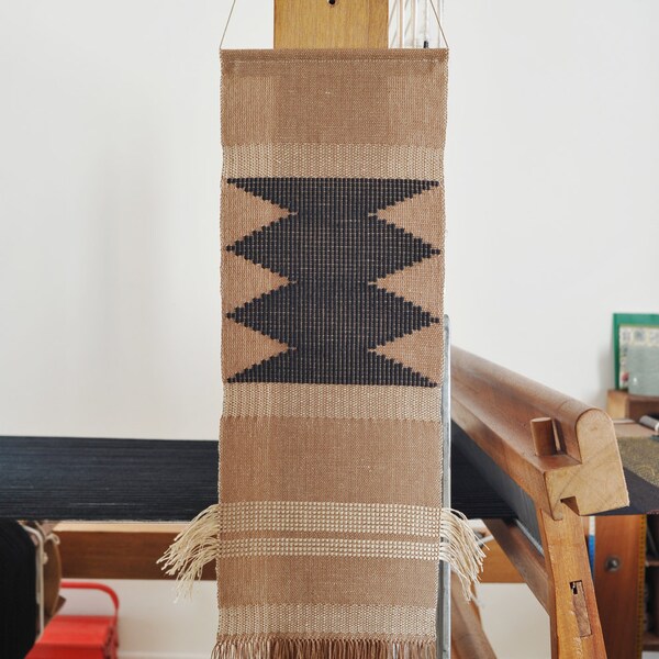 Attaccatura di parete intrecciato / Fiber art / tessitura / cotone & lino