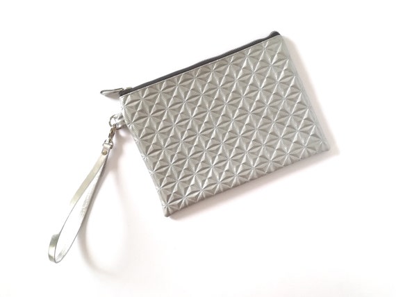 silver bridesmaid clutch bag