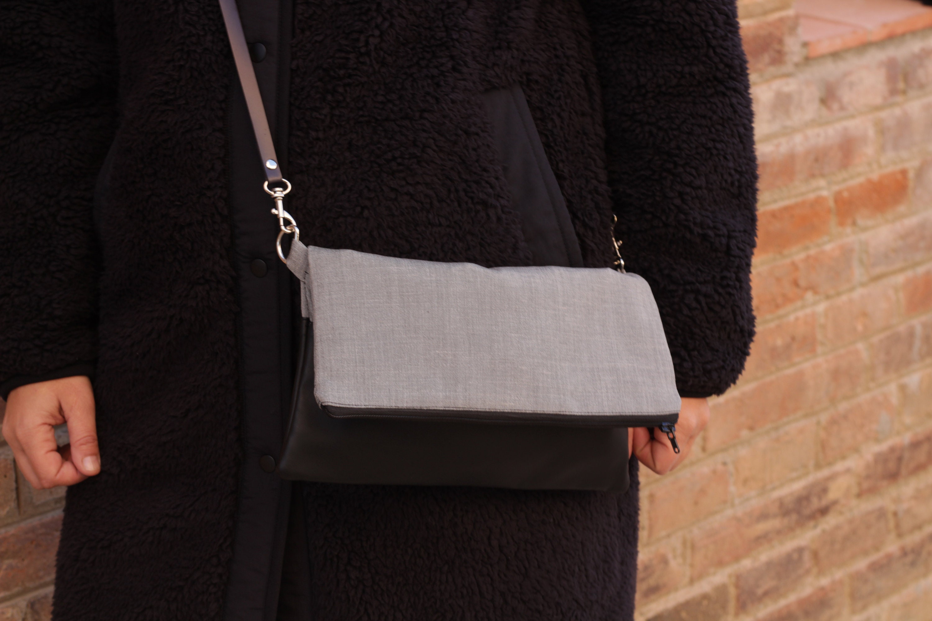 Grey Bag Grey Handbag Gray Crossbody Bag Gray Handbag Etsy