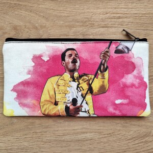 Freddie Mercury pencil case, queen pencil case, school supplies, black pencil pouch, queen gifts, unisex pencil pouch - Mercury II