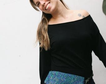 Bolso tejano flores, bolso azul, bolso bandolera tejana, bolso mujer, bolso vegano, clutch denim - Sarah