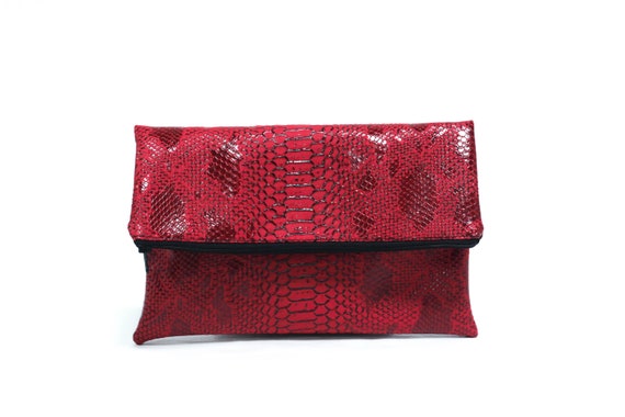 fiesta rojo clutch serpiente de - Etsy México