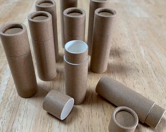 Mini Kraft Paper Tubes with Lids – Set of 25 – Eco Friendly Sample Containers – Small Gift Packaging – 2.75 Inch