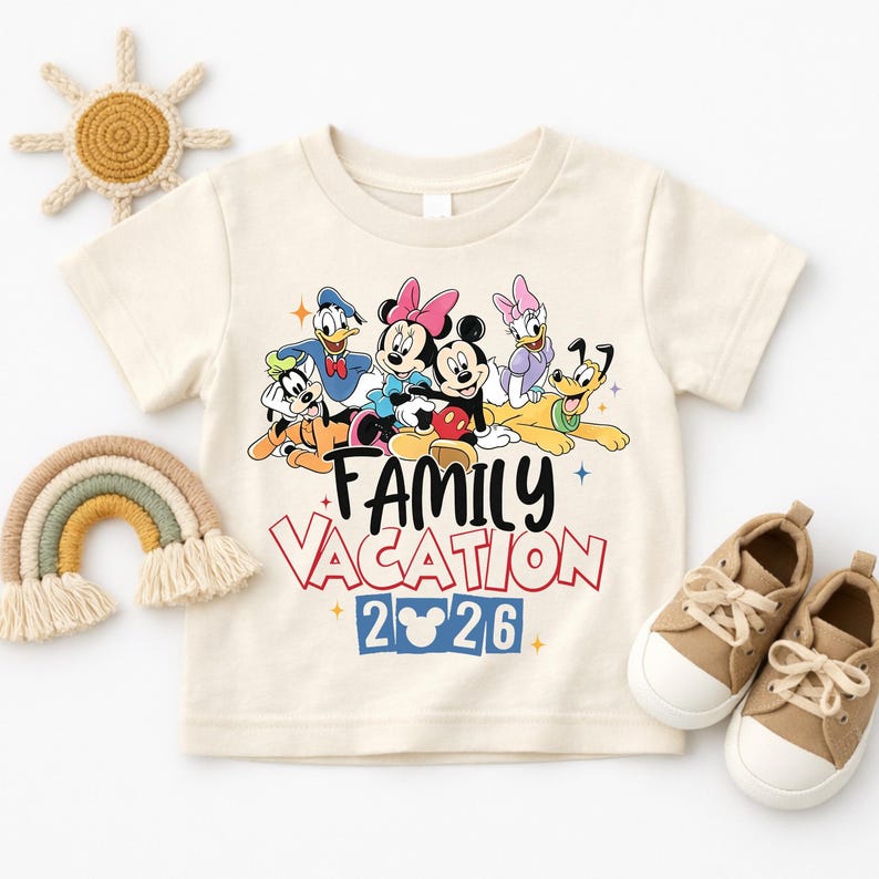 Disney Family Vacation 2026 Toddler Shirt, Mickey and Friends Kids Tee ...