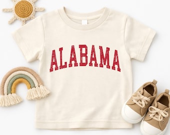 Alabama Toddler Shirt, Alabama Kids Tee, Vintage Varsity TShirt, Southern Kids Shirt, Retro College Style Toddler Tee
