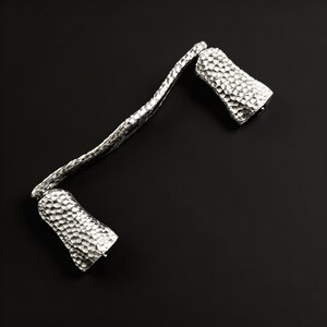 Hand-Hammered Aluminum Reel Knobs, Crater-Textured DIY Fishing Parts (Pair)