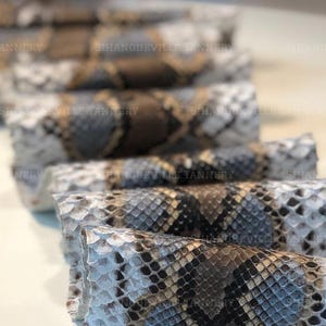 Genuine Python Skin for Craftsman Project, Smoky Blue Exotic Skin Ideal for Boutiques