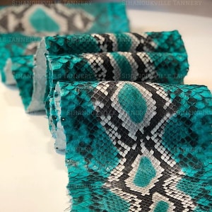 Green Python Skin, Real Exotic Skin for Handmade Craft