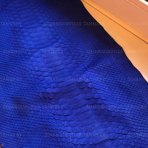 Genuine Snakeskin for Handcrafting, Royal Cobalt Blue Reptile Skin Ideal for Shoemakers