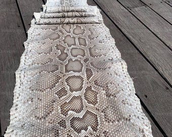 Grade A Natural Beige Python Burmesed | Unbleached Python Hides | Traditionally Tanned in Indonesia