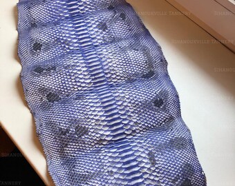 Genuine Borneo Python Leather Hide Royal Blue Matte | Unbleached Belly Skin Snakeskin Leather for Bags Wallets & Leathercraft