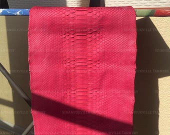 Echtes Borneo-Pythonleder, Rotbauchleder | Gebleichtes, mattes Schlangenleder für Geldbörsen, Taschen, Schuhe, Bastelbedarf