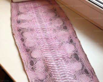 Genuine Borneo Python Leather Hide Dusty Pink Matte | Unbleached Belly Skin Snakeskin Leather for Bags Wallets & Leathercraft