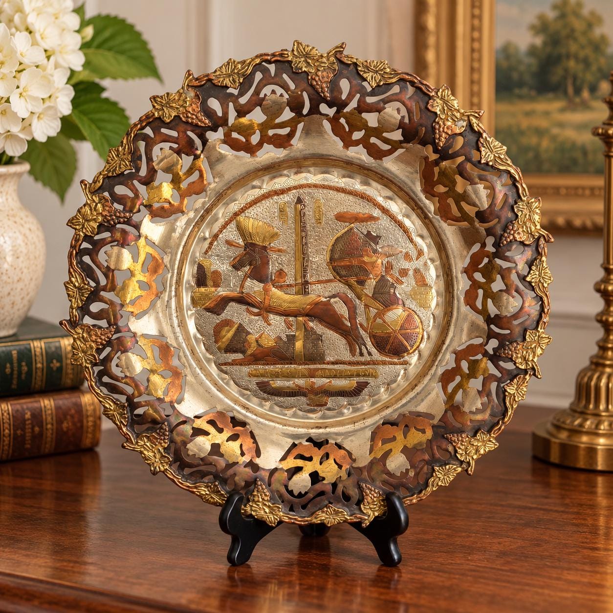 エジプト製 ハンドメイド 装飾プレート　16センチ　飾り皿 Egyptian Decor Plate - Etsy