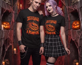 Camiseta divertida de calabaza, camiseta con chiste de calabaza gorda de Halloween, regalo de humor otoñal con calabaza brillante y malvada (unisex)