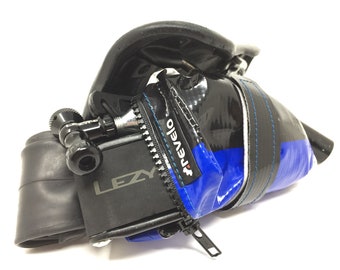 blue bike saddle bag