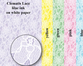 20 Clematis Lace Backing paper