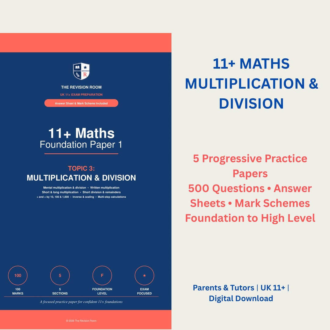 11+ Maths Multiplication & Division Practice Papers | 5 Progressive ...