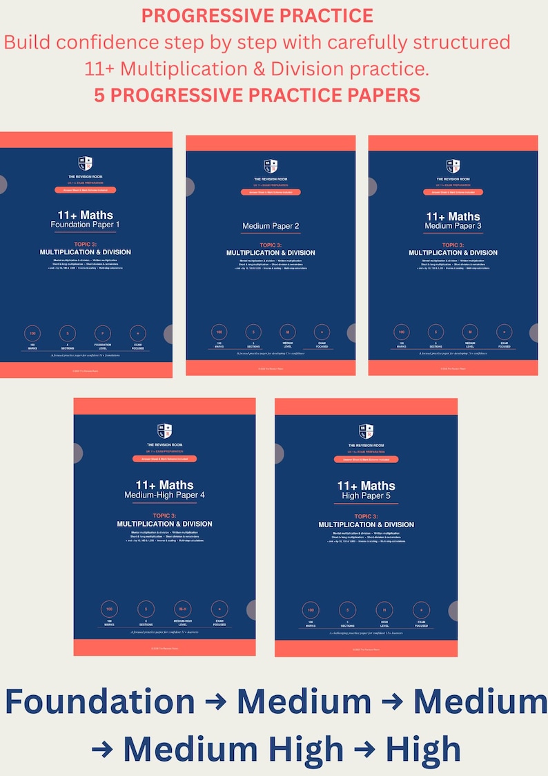 11+ Maths Multiplication & Division Practice Papers | 5 Progressive ...