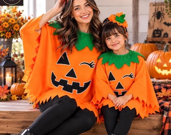 Pumpkin Halloween Cape – Matching Costumes for Adults & Kids