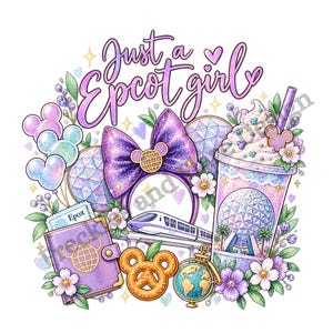 Theme Park Epcot GIRL | PNG digital download