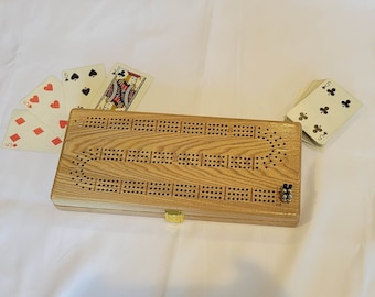 Travel Size Black Ash Cribbage Board