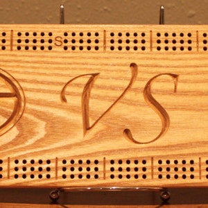 Packer VS Viking Cribbage Board Made From Solid White Ash image 1