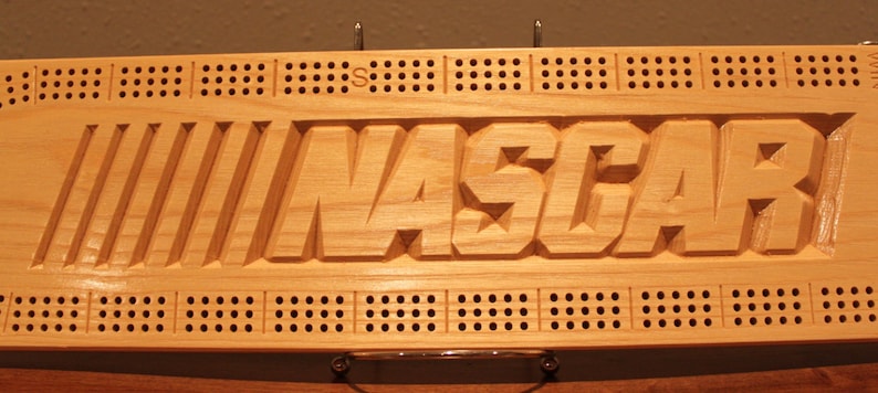 NASCAR Cribbage Board Made From White Ash
