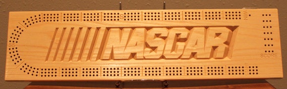 NASCAR Cribbage Board Made From White Ash