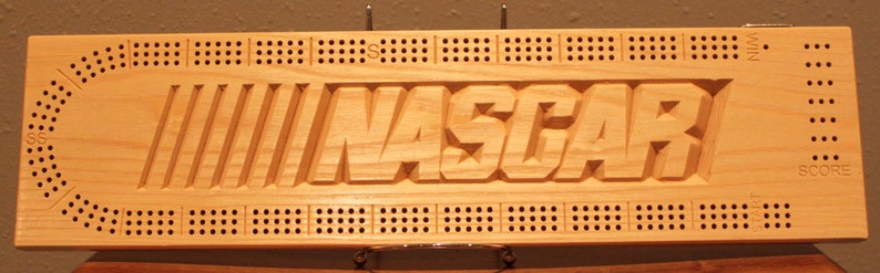 NASCAR Cribbage Board Made From White Ash