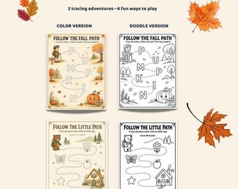Nachspurübungen für Kinder, Pfadfolge-Aktivität, Feinmotorik-Übungen (PDF), Vorschulmaterial zum Ausdrucken, Lernblatt für Kleinkinder