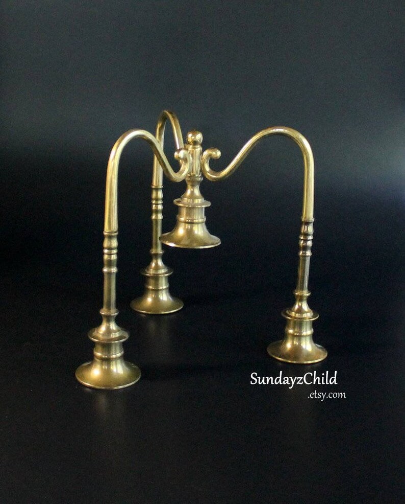 India Brass Candelabra Four Socket Candlestick Midcentury Etsy