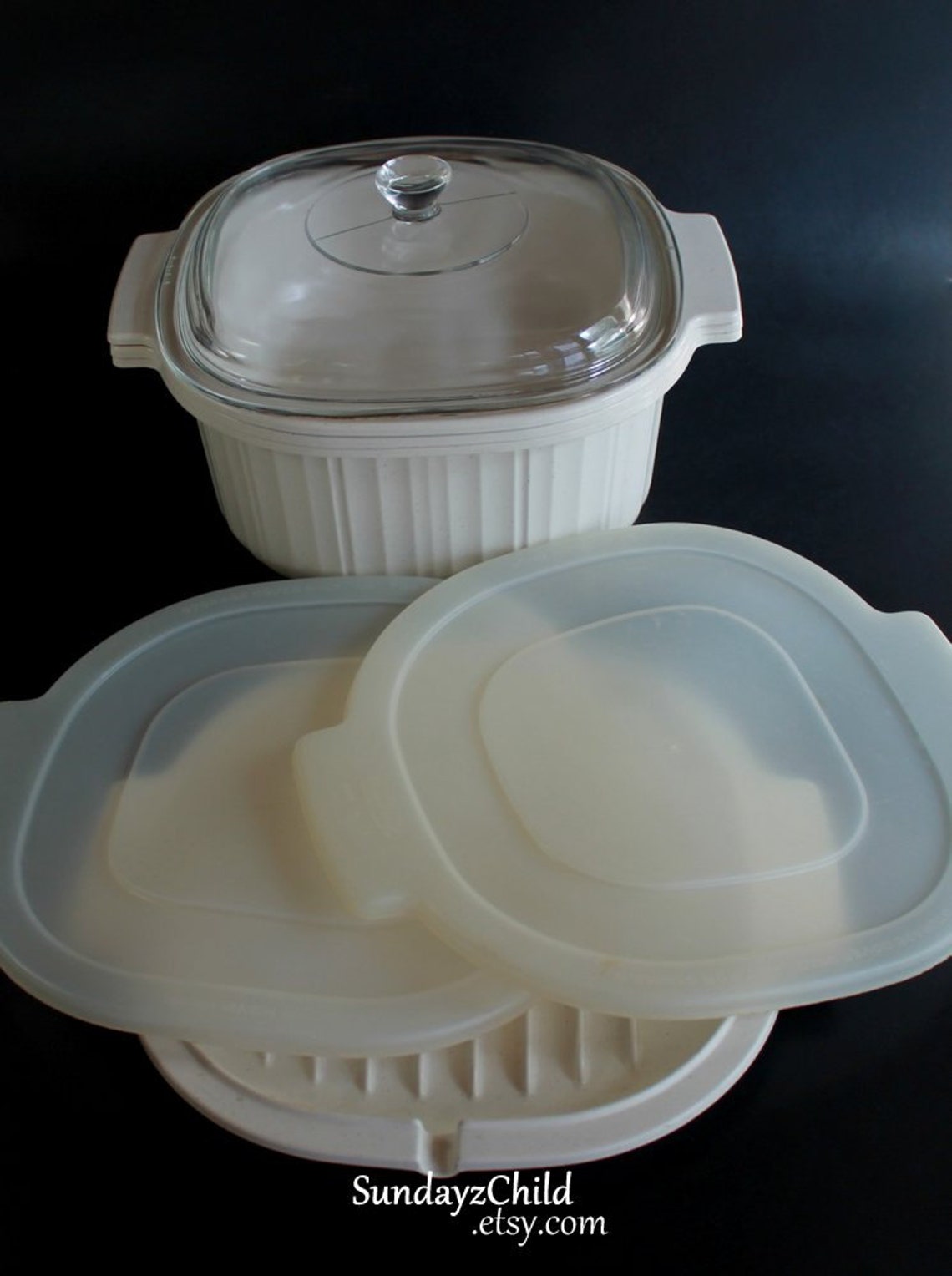 Rubbermaid Microwave Cookware 7 Piece Stackable 3 Qt & 1 Etsy
