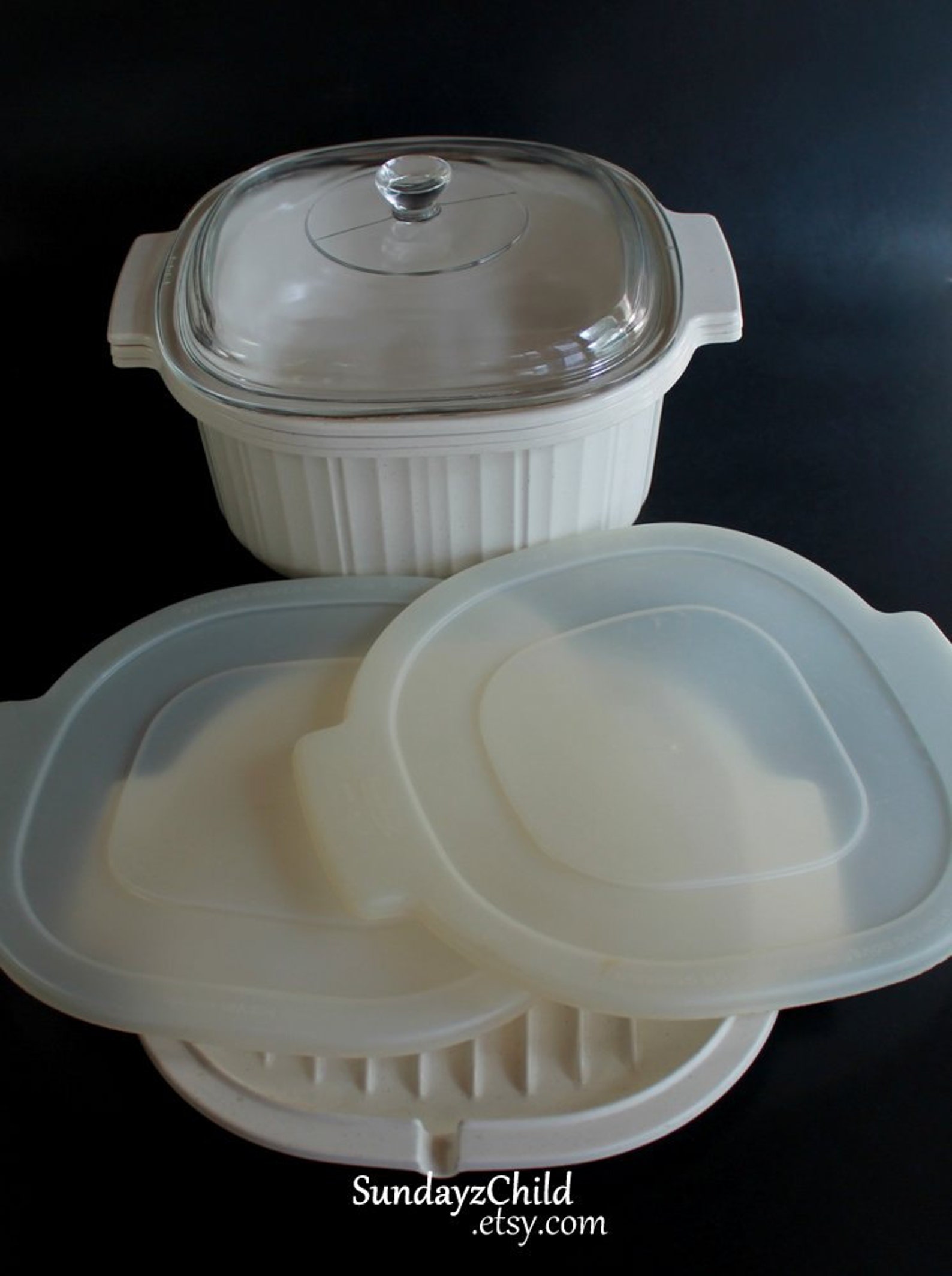 Rubbermaid Microwave Cookware 7 Piece Stackable 3 Qt & 1 Etsy
