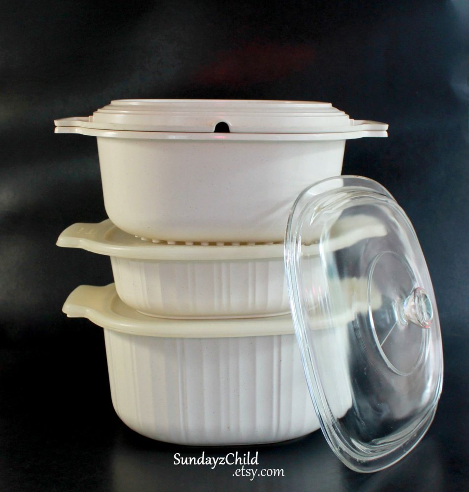 Rubbermaid Microwave Cookware 7 Piece Stackable 3 Qt & 1 Etsy