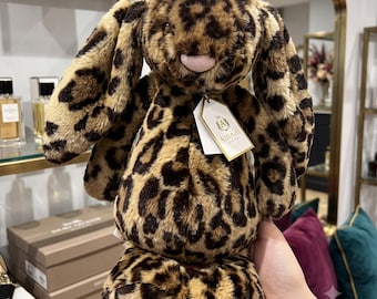 Bunny With Pink Leopard Jumpsuit Plush Soft Animal Toy - Etsy