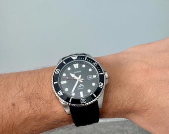Casio MDV106-1AV、Duro、カスタム拡大鏡ウィンドウ、S/Steel 時計