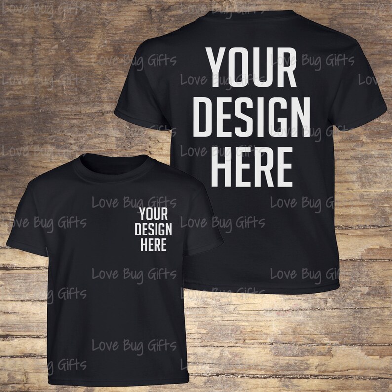 Download Youth TShirt Mock Up Black Youth Unisex Short Sleeve Shirt ...
