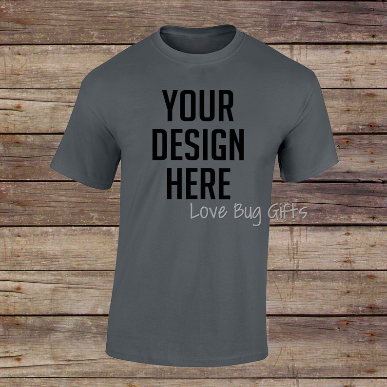 Download TShirt Mock Up Charcoal Gray Adult Unisex Short Sleeve | Etsy