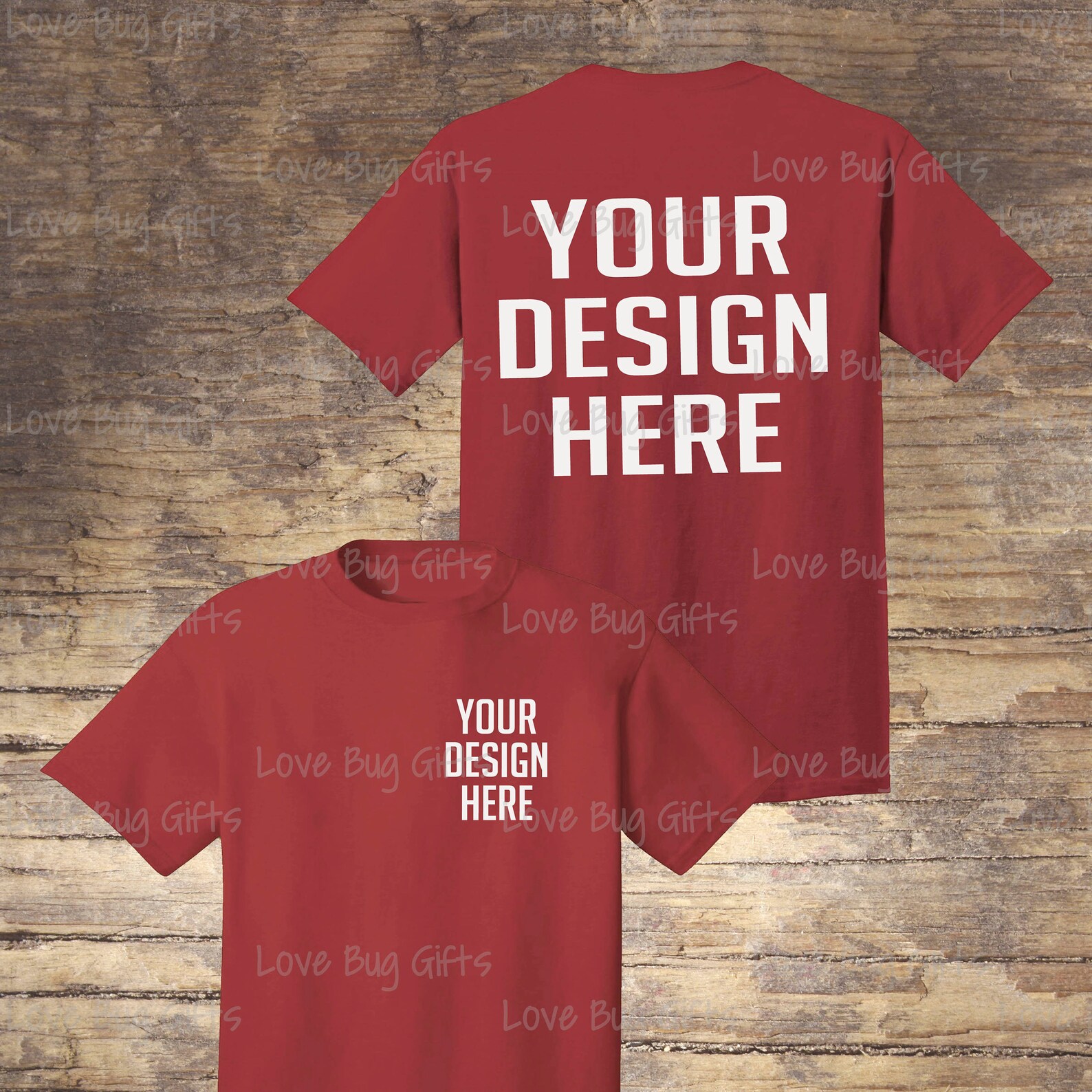 Tshirt Mock up Red Adult Unisex Short Sleeve Shirt Add | Etsy